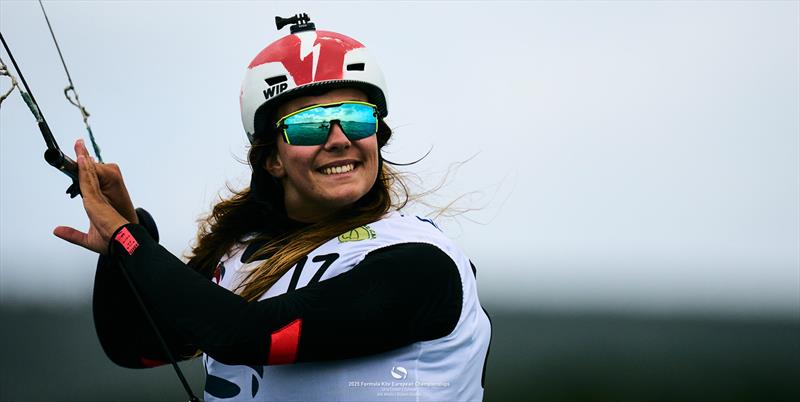  Lysa Caval has a great attitude even after a frustrating three races of catching debris on her foil - 2025 Formula Kite European Championships - photo © IKA Media / Robert Hajduk