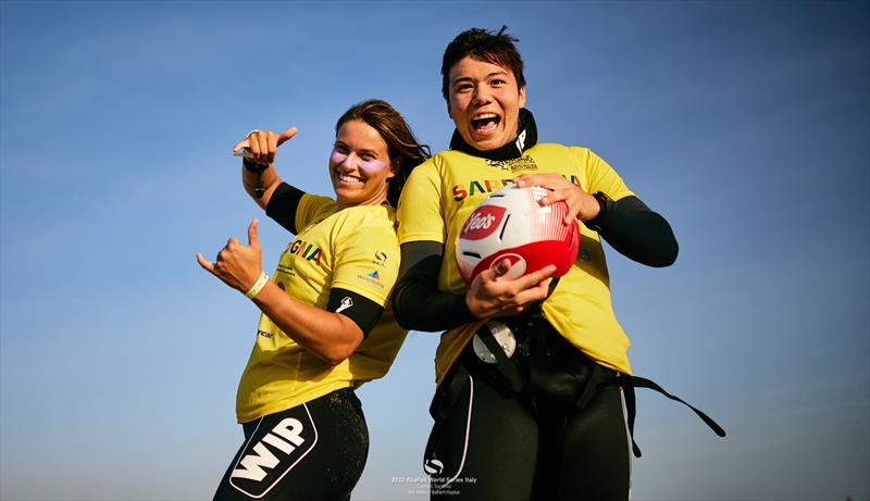 Lauriane Nolot and Max Maeder, reigning world champions photo copyright IKA Media / Robert Hajduk taken at  and featuring the Kiteboarding class
