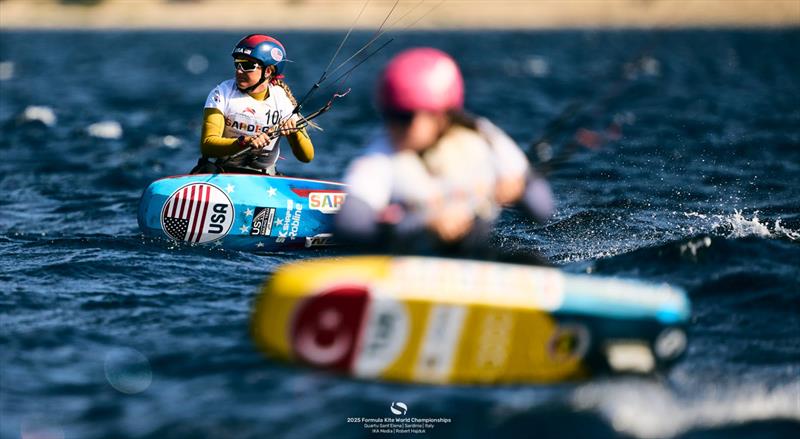 Moroz thriving in strong winds - 2025 Formula Kite Worlds Quartu Sant'Elena photo copyright IKA Media / Robert Hajduk taken at  and featuring the Kiteboarding class