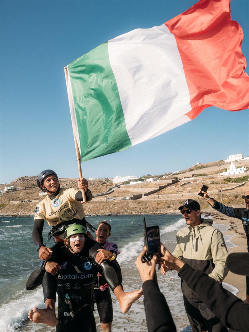 Baptiste Bourdoulous, Leonardo Casati, Lorenzo Casati, Shahar Tsaraby - GKA Big Air Kite World Cup Greece - photo © Samuel Cardenas