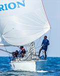 Bowman, pictured competing in last year's MSC Week, Nqoba Mswazi is seen in his happy place flying the spinnaker on Orion B2G2 © Robyn Ambler