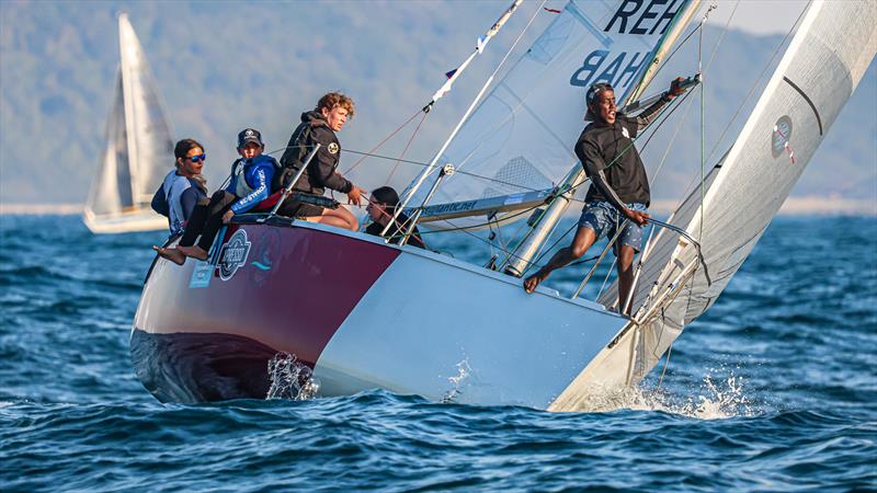 The fine art of balance. Sakhile Mthombeni multitasks as he loads the pole in preparation to hoist the spinnaker as Anna Correa powers the L26, Element around the top mark. 28 yachts from around South Africa have been battling it out offshore of Durban - photo © Chris Clark