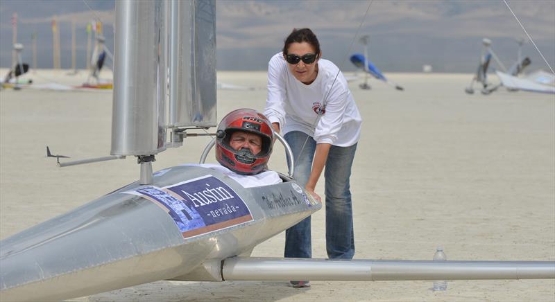 FISLY Class 2 push start on day 4 of the 14th Landsailing World Championship in Nevada photo copyright Carels Photography / www.carelsphotography.net taken at  and featuring the Land Yacht class