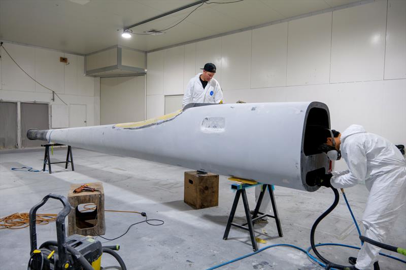 Believed to be a shot of the nose section - World Wind Powered Landspeed Record Challenge - Emirates Team New Zealand - mid April 2022 update photo copyright Emirates Team New Zealand taken at Royal New Zealand Yacht Squadron and featuring the Land Yacht class