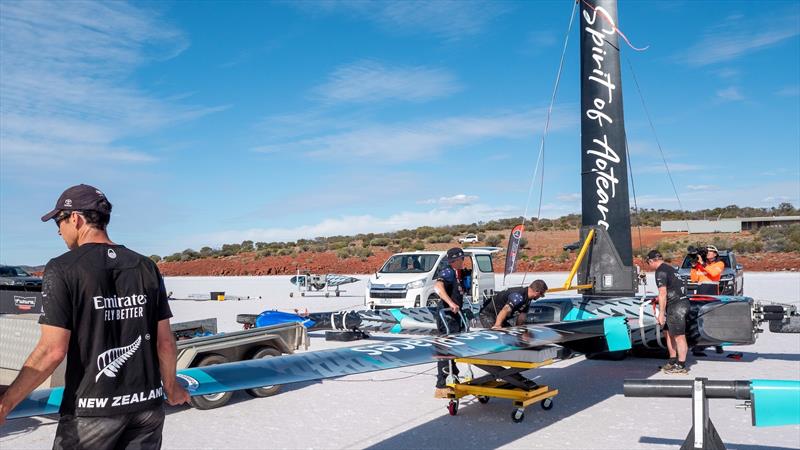 Horonuku is expected to make an attempt on the world land speed record this weekend December 10-11, 2022  photo copyright Emirates Team NZ taken at Royal New Zealand Yacht Squadron and featuring the Land Yacht class