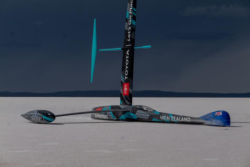 Emirates Team New Zealand's wind powered land speed World Record attempt at South Australia's Lake Gairdner photo copyright Emirates Team NZ/James Somerset taken at Royal New Zealand Yacht Squadron and featuring the Land Yacht class