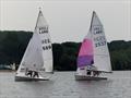 Stuart and Julia Allen gybe ahead of Neil and Sue Firth at the Banbury Lark Open © Paul Rhodes