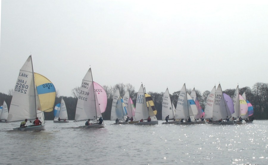 Red Square Lark Open at Shropshire Sailing Club photo copyright Lark Class taken at Shropshire Sailing Club and featuring the Lark class