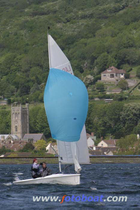 Full on breeze and a few dismastings during the Lark Inlands at Bristol photo copyright Mike Rice / www.fotoboat.com taken at Bristol Corinthian Yacht Club and featuring the Lark class