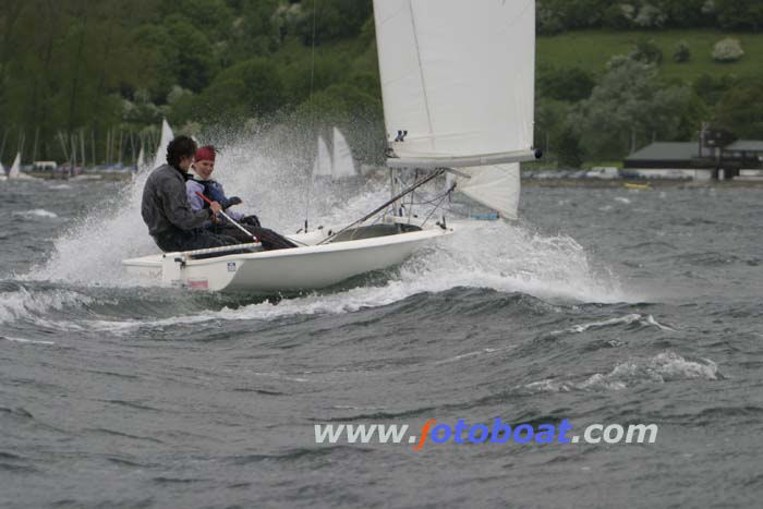 Full on breeze and a few dismastings during the Lark Inlands at Bristol photo copyright Mike Rice / www.fotoboat.com taken at Bristol Corinthian Yacht Club and featuring the Lark class