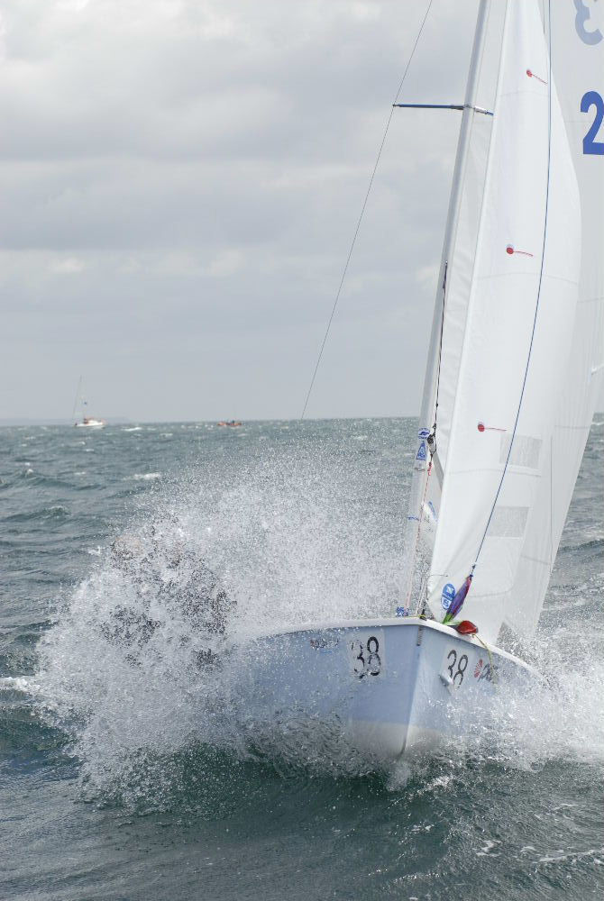 A windy start to the Lark nationals at Penzance photo copyright Lee Whitehead / www.photolounge.co.uk taken at Penzance Sailing Club and featuring the Lark class