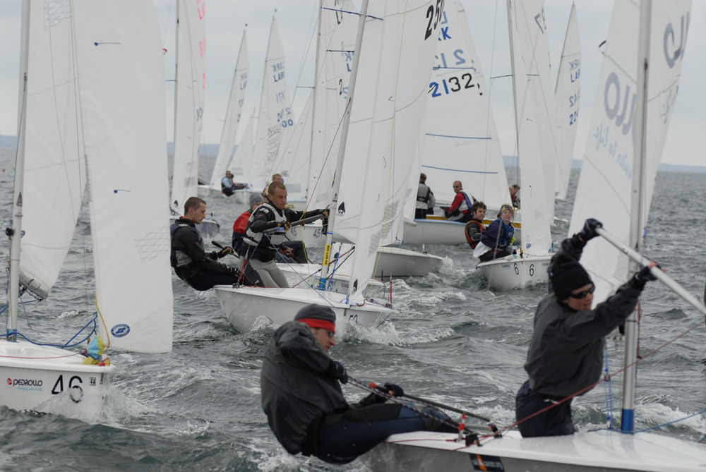 Lighter winds on day two of the Lark nationals at Penzance photo copyright Lee Whitehead / www.photolounge.co.uk taken at Penzance Sailing Club and featuring the Lark class