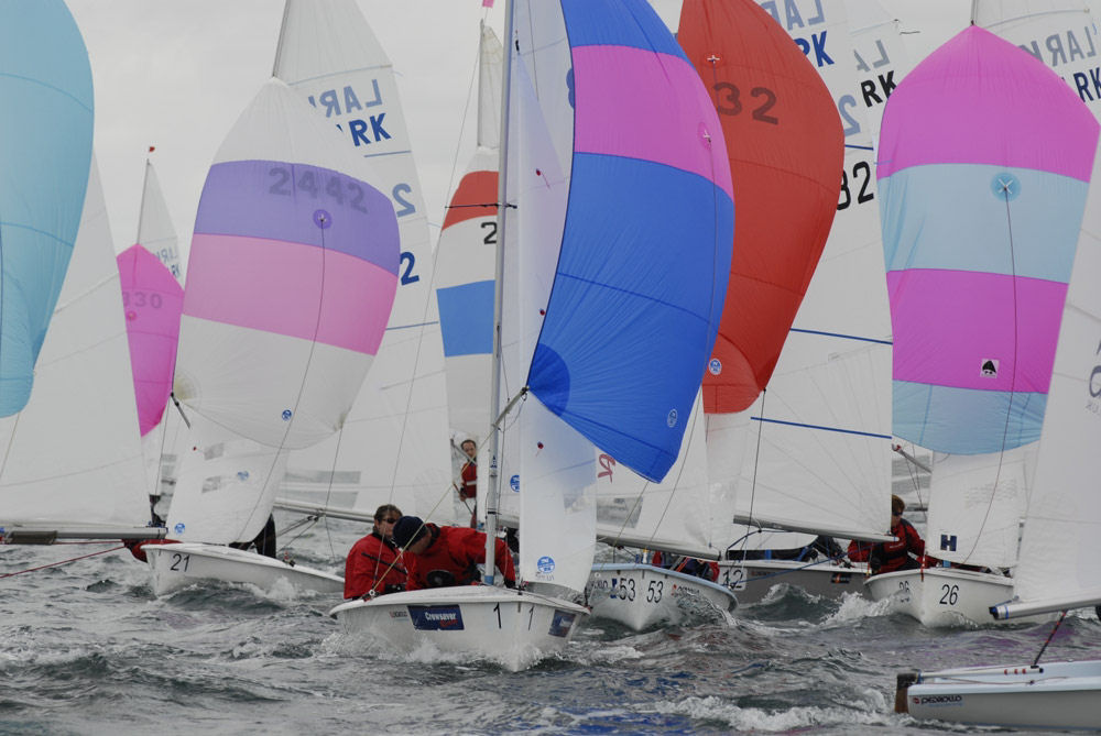 Lighter winds on day two of the Lark nationals at Penzance photo copyright Lee Whitehead / www.photolounge.co.uk taken at Penzance Sailing Club and featuring the Lark class