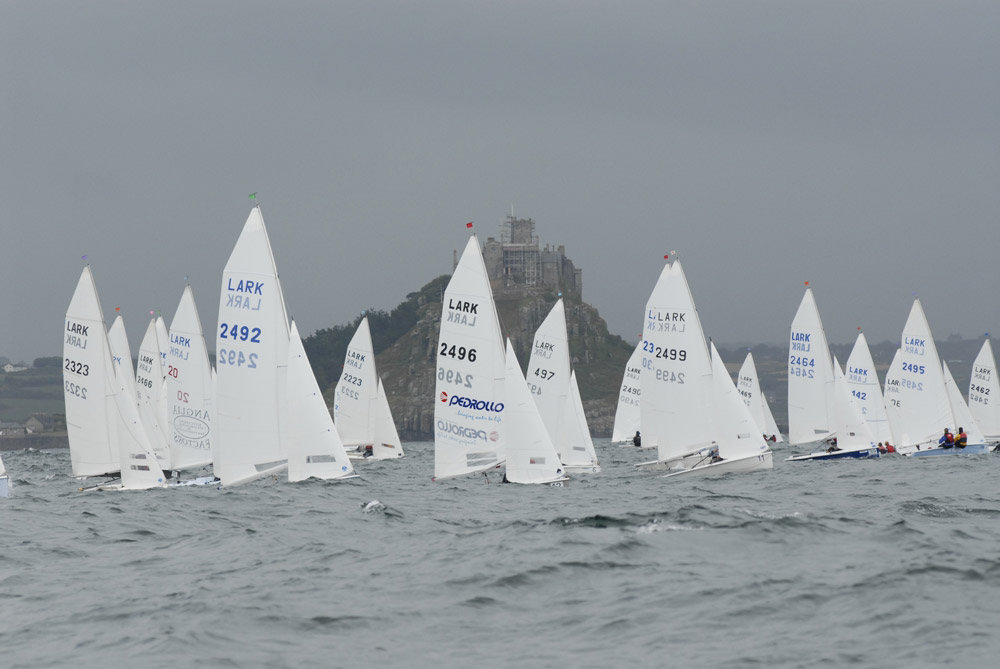A bit of everything on day four of the Lark nationals at Penzance photo copyright Lee Whitehead / www.photolounge.co.uk taken at Penzance Sailing Club and featuring the Lark class