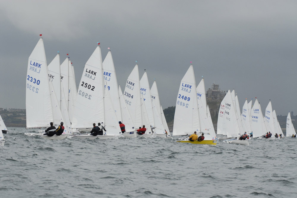 A bit of everything on day four of the Lark nationals at Penzance photo copyright Lee Whitehead / www.photolounge.co.uk taken at Penzance Sailing Club and featuring the Lark class