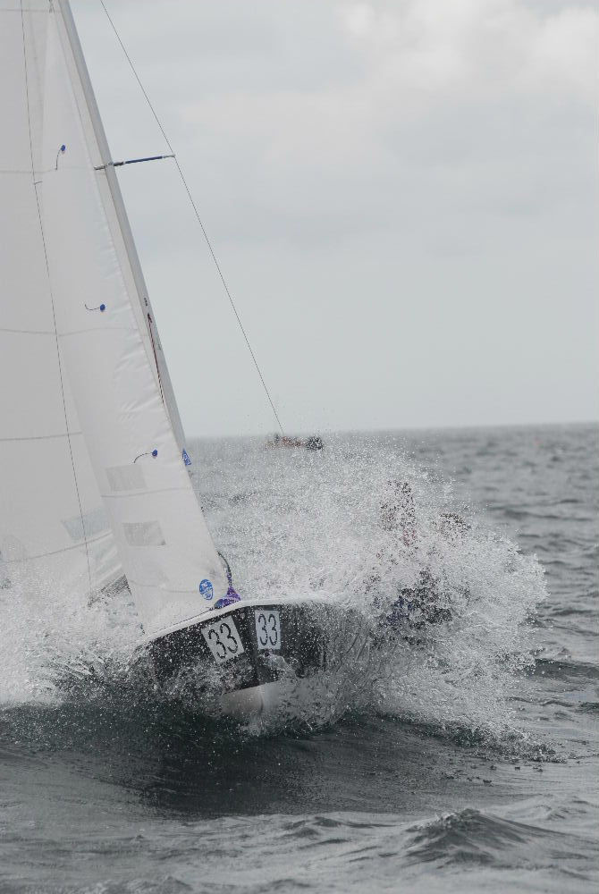 A windy start to the Lark nationals at Penzance photo copyright Lee Whitehead / www.photolounge.co.uk taken at Penzance Sailing Club and featuring the Lark class