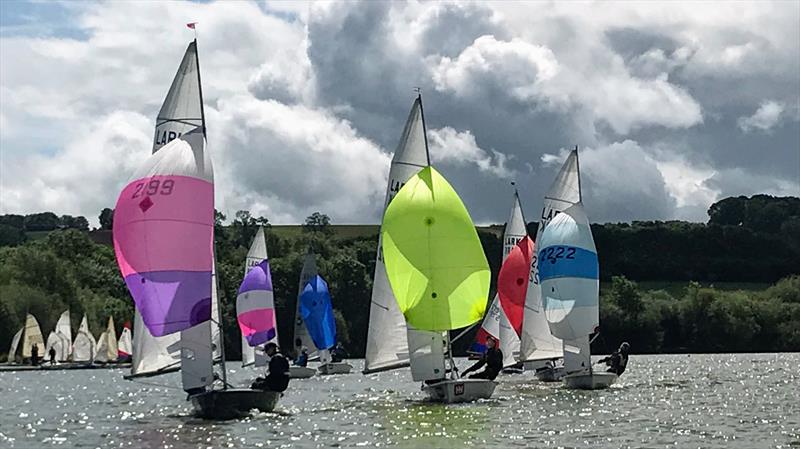 Event winners Chatten and Bailey trailing the Firths, with the Castles close behind during the Banbury Lark Open photo copyright Banbury Sailing Club taken at Banbury Sailing Club and featuring the Lark class