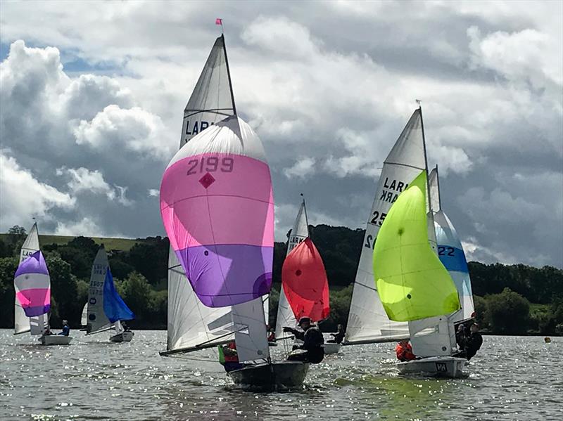 The Firths leading from Chatten and Bailey in race 1 of the Banbury Lark Open photo copyright Banbury Sailing Club taken at Banbury Sailing Club and featuring the Lark class