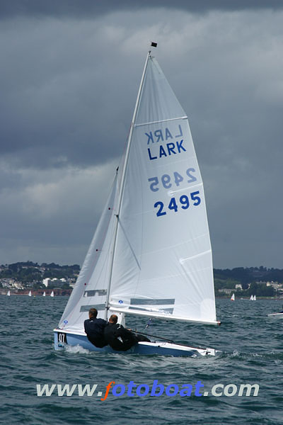 Racing in the 2009 Lark Nationals at Brixham photo copyright Mike Rice / www.fotoboat.com taken at Brixham Yacht Club and featuring the Lark class