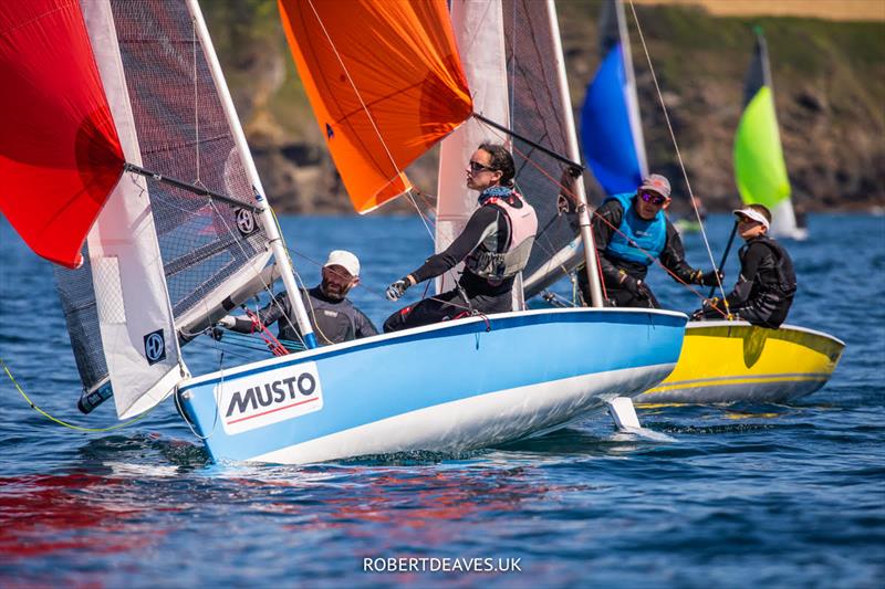 Day 3 of the Musto Lark Nationals at Pentewan photo copyright Robert Deaves / www.robertdeaves.uk taken at Pentewan Sands Sailing Club and featuring the Lark class