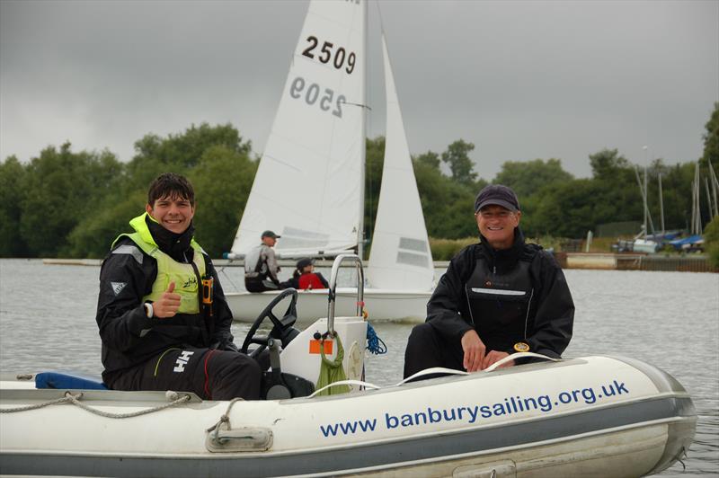 A happy rescue team during the Lark Inlands at Banbury photo copyright Craig Eady taken at Banbury Sailing Club and featuring the Lark class