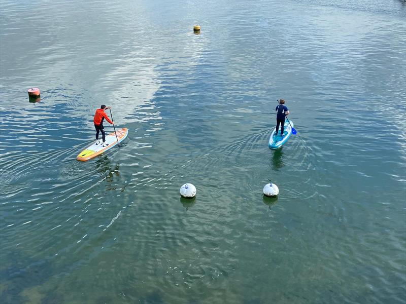 SUPing during the Lark Open at Rock photo copyright Justin Allder taken at Rock Sailing and Waterski Club and featuring the Lark class