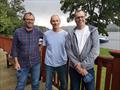 © Sue Giles Prize winners in the Laser Lakeland & Border event at Ullswater (l-r) Jon Abbatt, Stuart Bellfield, Tim Keithley © Sue Giles