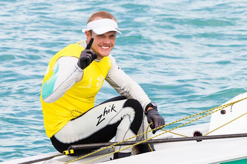 Tom Burton wins the Laser class at the ISAF Sailing World Cup Final in Abu Dhabi - photo © Pedro Martinez / Sailing Energy / ISAF
