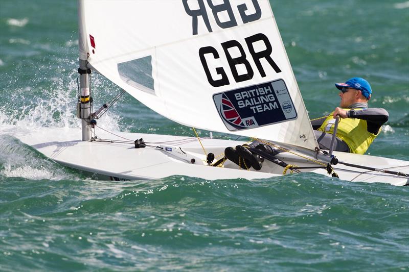 Nick Thompson (Laser silver) at ISAF Sailing World Cup Miami photo copyright Ocean Images / British Sailing Team taken at Coconut Grove Sailing Club and featuring the ILCA 7 class