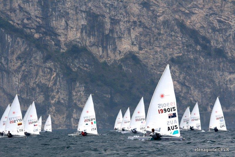 Day 1 of Eurosaf Champions Sailing Cup Leg 2 at Lake Garda photo copyright Elena Giolai taken at Fraglia Vela Riva and featuring the ILCA 7 class