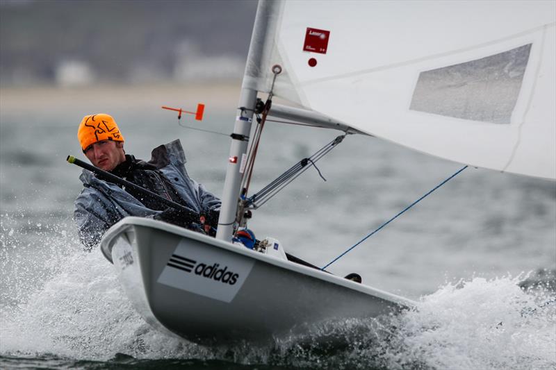 Anthony Parke on day 4 of the RYA Youth National Championships photo copyright Paul Wyeth / RYA taken at Plas Heli Welsh National Sailing Academy and featuring the ILCA 7 class