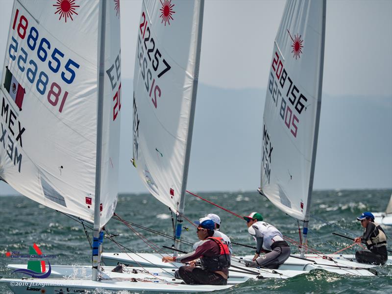 Downwind on day 5 of the Laser Worlds in Mexico photo copyright John Pounder / www.jldigitalmedia.zenfolio.com taken at Vallarta Yacht Club and featuring the ILCA 7 class