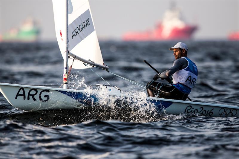 Argentina's Julio Alsogaray on day 2 of the Rio 2016 Olympic Sailing Regatta photo copyright Sailing Energy / World Sailing taken at  and featuring the ILCA 7 class