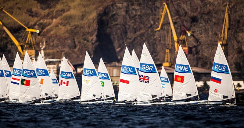 Lasers on day 2 of the Rio 2016 Olympic Sailing Regatta photo copyright Sailing Energy / World Sailing taken at  and featuring the ILCA 7 class