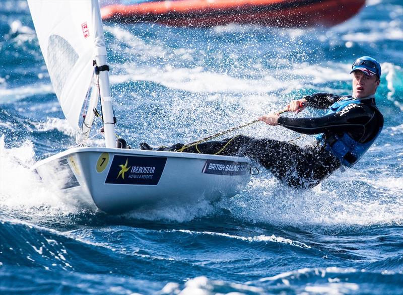 Laser sailor Elliot Hanson at the 48th Trofeo Princesa Sofia IBEROSTAR - photo © Nico Martinez / Sailing Energy / Trofeo Princesa Sofia IBEROSTAR