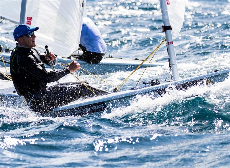 Laser sailor Nick Thompson at the 48th Trofeo Princesa Sofia IBEROSTAR photo copyright Nico Martinez / Sailing Energy / Trofeo Princesa Sofia IBEROSTAR taken at Real Club Náutico de Palma and featuring the ILCA 7 class