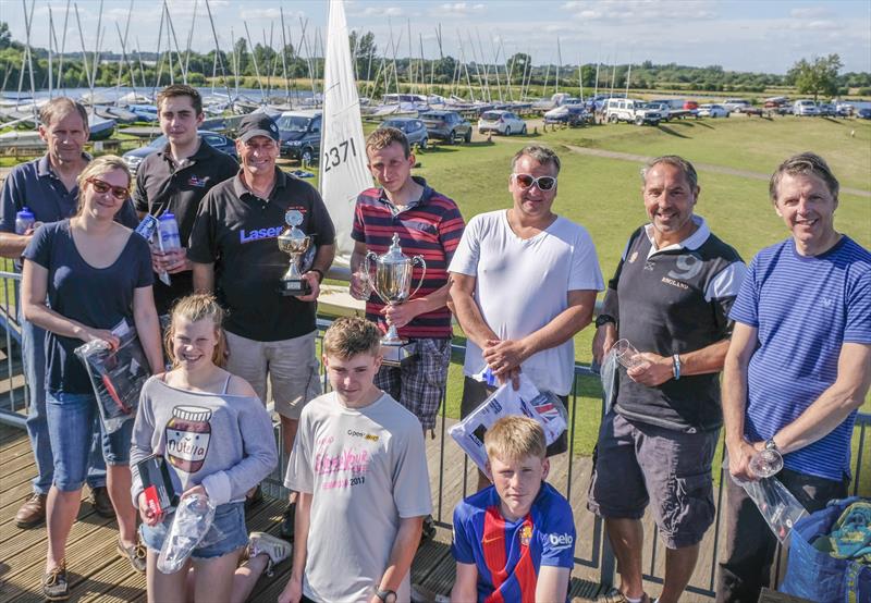 Notts County SC Laser Open prize winners photo copyright David Eberlin taken at Notts County Sailing Club and featuring the ILCA 7 class