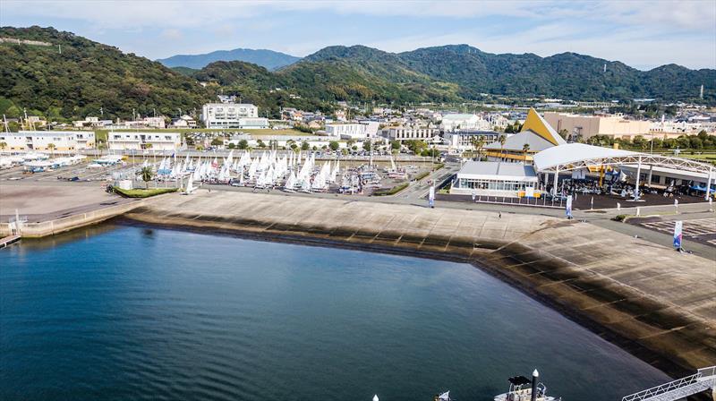 Finally some sunshine, but no wind on day 3 of 2017-18 World Cup Series in Gamagori, Japan photo copyright Jesus Renedo / Sailing Energy / World Sailing taken at  and featuring the ILCA 7 class