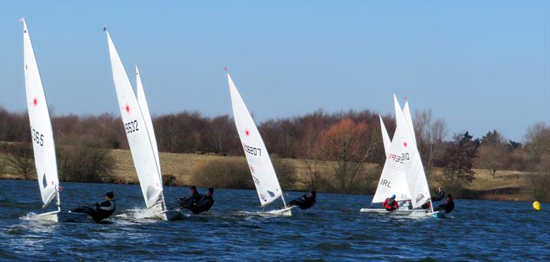 Close racing in the Laser fleet on day 8 of the Alton Water Frostbite Series photo copyright Emer Berry taken at Alton Water Sports Centre and featuring the ILCA 7 class