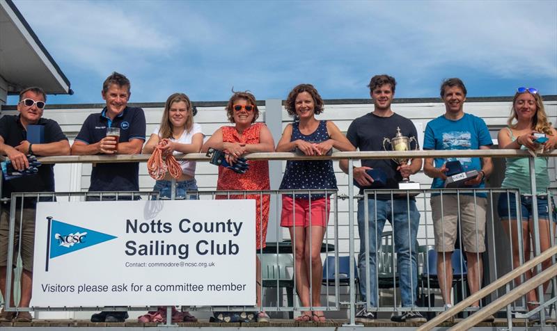 Notts County SC Laser Open prize winners photo copyright David Eberlin taken at Notts County Sailing Club and featuring the ILCA 7 class