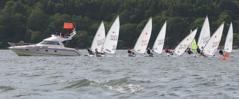 Laser fleet start at Solway Yacht Club Cadet Week photo copyright Richard Bishop taken at Solway Yacht Club and featuring the ILCA 7 class