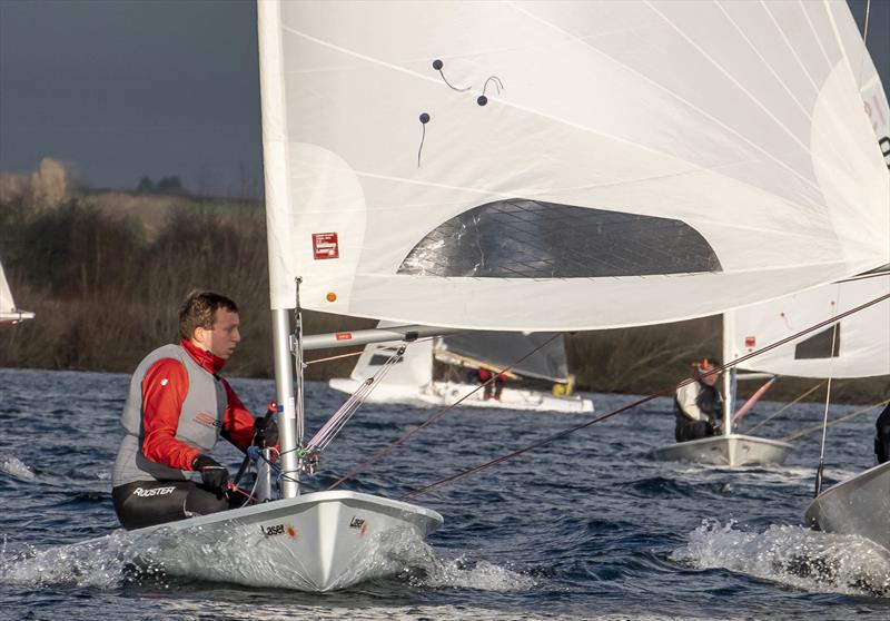 Joe Scurrah, winner of the slow fleet in Notts County's First of the Year Race 2019 in aid of the RNLI photo copyright David Eberlin taken at Notts County Sailing Club and featuring the ILCA 7 class