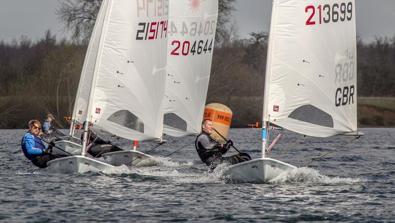 Alan Davis leading the Laser Masters at Notts County photo copyright David Eberlin taken at Notts County Sailing Club and featuring the ILCA 7 class