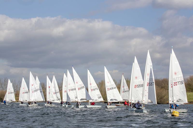 Pre-start of the standard fleet during the Laser Masters at Notts County photo copyright David Eberlin taken at Notts County Sailing Club and featuring the ILCA 7 class