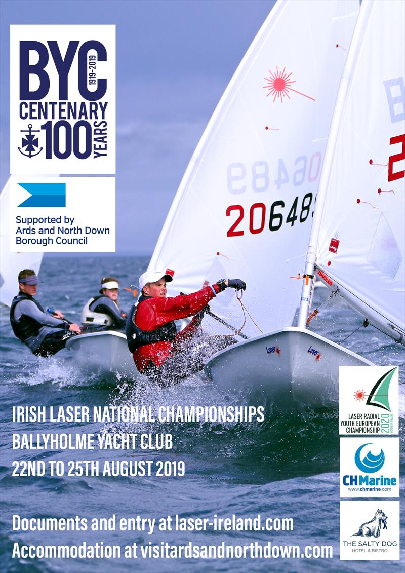 Irish Laser National Championships 2019 poster photo copyright BYC taken at Ballyholme Yacht Club and featuring the ILCA 7 class