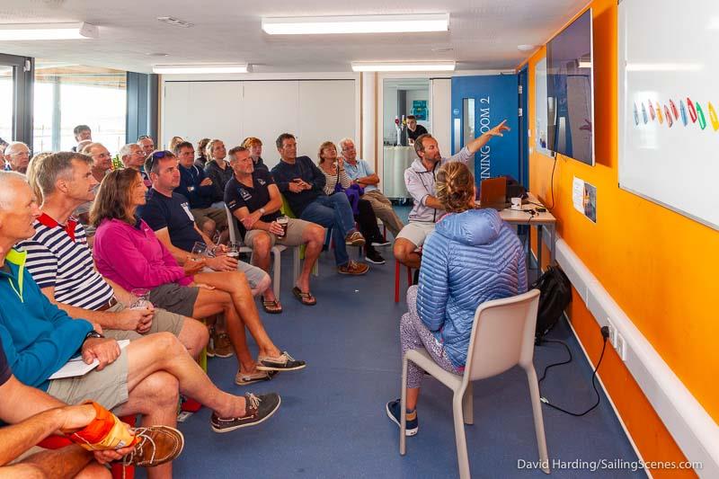 Laser de-brief on Bournemouth Digital Poole Week 2019 day 1 photo copyright David Harding / www.sailingscenes.com taken at Parkstone Yacht Club and featuring the ILCA 7 class