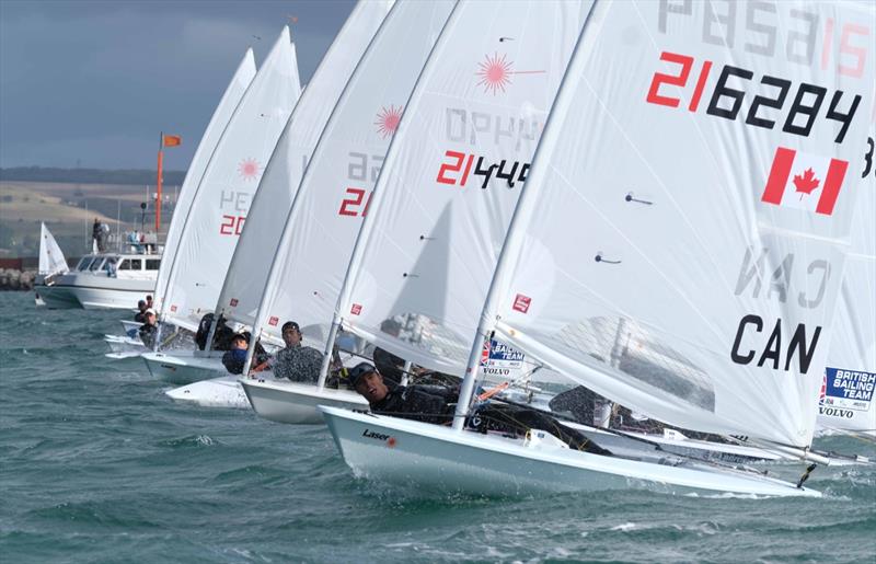 Norman Struthers wins the pin during the UKLA ILCA 7 Nationals at the WPNSA photo copyright Sam Pearce taken at Weymouth & Portland Sailing Academy and featuring the ILCA 7 class