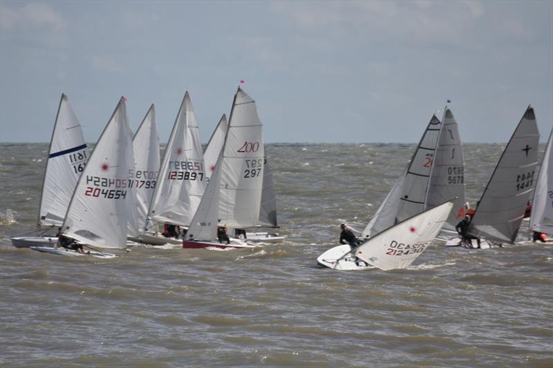 Dale Windridge (21430)2 has a moment as race two gets underway during the Dyson Dash photo copyright Adrian Trice taken at Broadstairs Sailing Club and featuring the ILCA 7 class