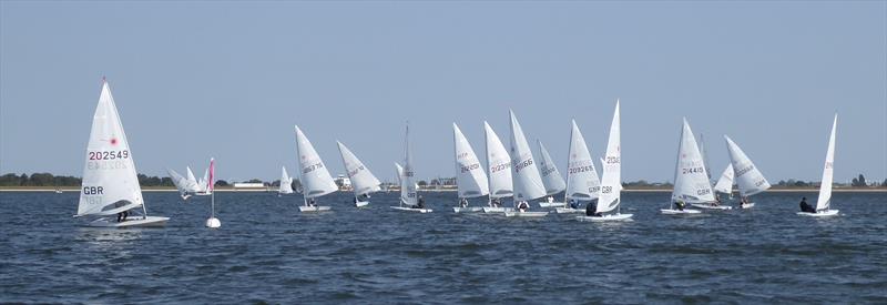 Orlando Gledhill rounding the gybe mark during the ILCA / Laser Summer Series at Queen Mary Sailing Club photo copyright QMSC taken at Queen Mary Sailing Club and featuring the ILCA 7 class