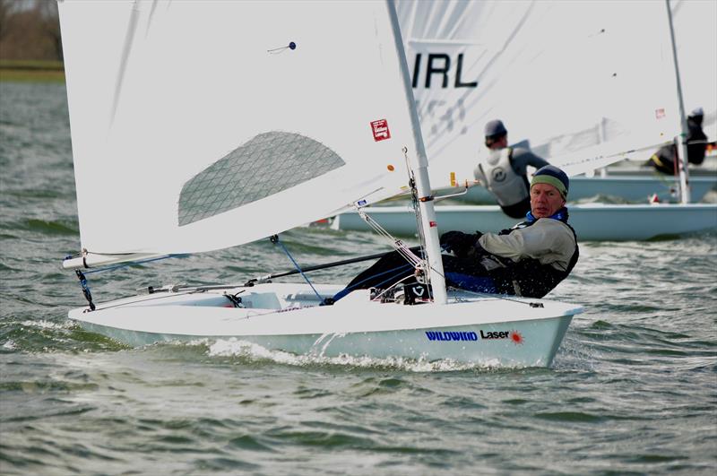 Gareth Edwards during the ILCA Spring Series at Queen Mary photo copyright Simon Winkley taken at Queen Mary Sailing Club and featuring the ILCA 7 class